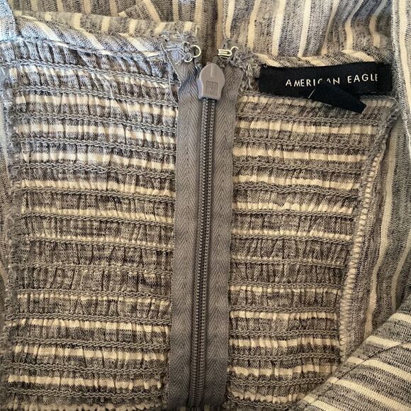 American Eagle Outfitters Sleeveless Blue & White Belted Wide Leg Romper Size 0 - Picture 11 of 15